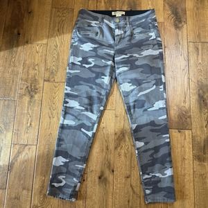 Democracy Ab Technology Gray White Camo Ankle Skinny Jeans Womens Size 8